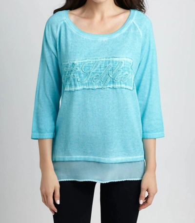 Angel #selfie Top In Turquoise In Blue