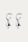 F+h Studios Lemmy Cross Earrings In Silver In Silver