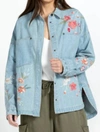 Johnny Was Cherri Denim Pocket Overshirt In Denim Blue
