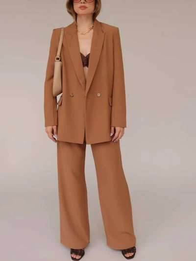 Line And Dot Marina Pants In Camel In Brown