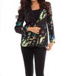 Angel Faux Suede Midnight Blazer In Black Multi