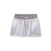 Pj Harlow Mikel Satin Boxer Short With Draw String In Lavender In Silver