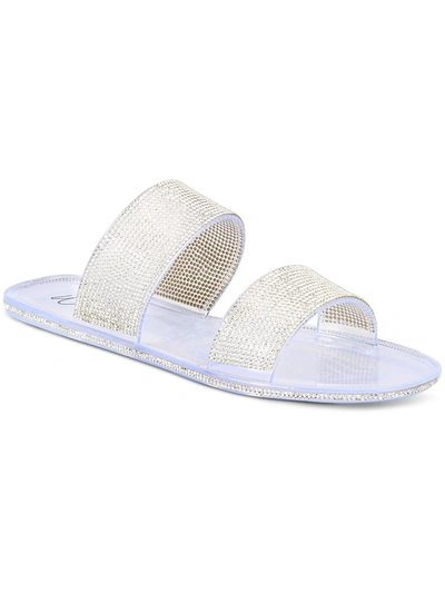 WILD PAIR JUBA WOMENS EMBELLISHED POOL SIDE JELLY SANDALS
