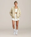 Members Only Women's Soft Suede Iconic Oversized Jacket In Beige