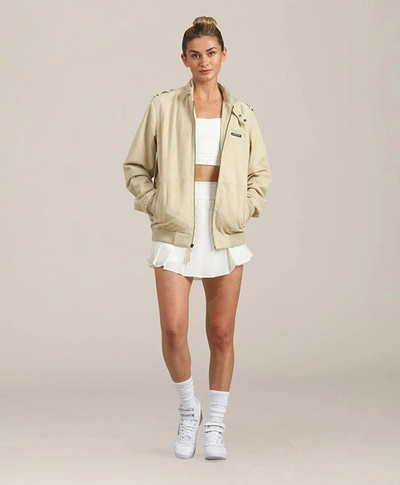 Members Only Women's Soft Suede Iconic Oversized Jacket In Beige