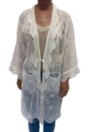 Johnny Was House Ecaterina Lace Trim Embroidered Duster In White