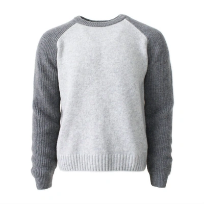 BENSON MEN'S MONT TREMBLANT TWO TONE SWEATER IN LIGHT GREY