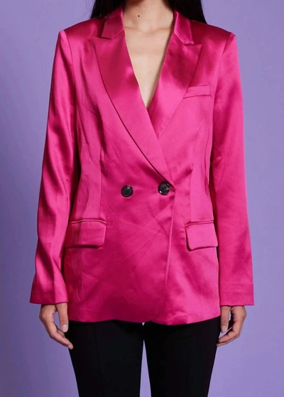 Lucy Paris Rowe Pocket Blazer In Fuchsia In Pink