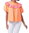 Crosby By Mollie Burch Frances Top In Colony Pink/bellini In Multi