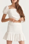 LOVESHACKFANCY MILLA SKIRT IN TRUE WHITE