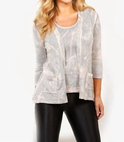 Angel Bleach Cableknit Pocket Cardigan In Marble In Grey