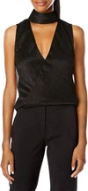 Bailey44 Blair Crossover Top In Metallic Black In Multi
