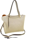 Sondra Roberts Pebbled Vegan Satchel In Beige