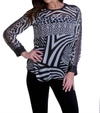 Angel Long Sleeve Crew Tunic In Zebra In Multi