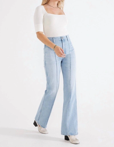 Etica Estilia High Rise Flared Pintuck Jeans In Multi