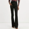 Veronica Beard Beverly Skinny Flare Velvet Pants In Black