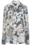 Gold Hawk Tie Dye Button Blouse In Grey Multi