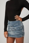 Georgia Alice Velvet Mini Skirt In Mist In Grey