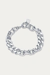 F+H STUDIOS MIXED UP STATEMENT BRACELET IN SILVER