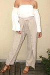Sir Kai Linen Tie Culotte In Ecru In White