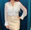 Bishop + Young Scallop Mini Skirt In Dune In Multi