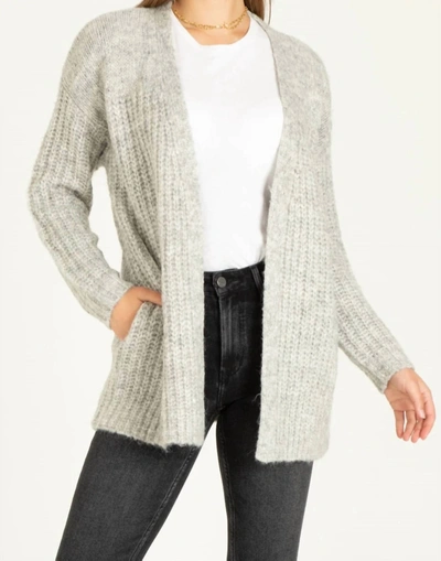 Another Love Hibiscus Cardigan In Heather Grey