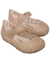 Mini Melissa Girl's Campana Papel Glitter Cutout Mary Jane Shoes, Baby/toddlers In Beige
