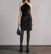 Rag & Bone Fara Mini Velvet Dress In Black Blue Retro Floral In Multi