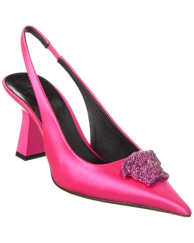 Versace Medusa Head 90mm Sling-back Pumps In Pink