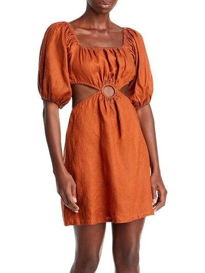 Faithfull The Brand Almero Womens Cutout Calf Midi Dress In Multi