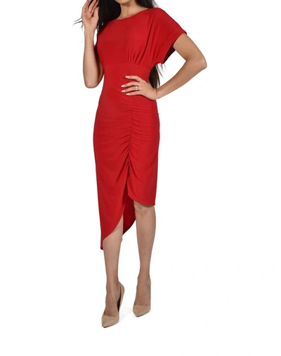 Frank Lyman Rouched Front Dress In Red