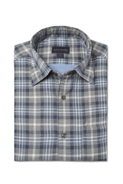 Scott Barber Double Face Casual Plaid In Blue