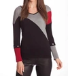 Angel Color Block V-neck Sweater In Black Multi