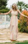 Jack By Bb Dakota Maxi-mum Impact Dress In Ivory Stripe In Multi