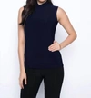 Frank Lyman Sleeveless Mock Neck Top In Midnight Blue
