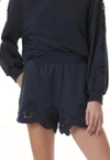 Splendid Brynn Eyelet Short In Navy In Blue