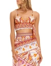 Agua Bendita Noor Leva Crop Top In Multi Rust/cream In Multi
