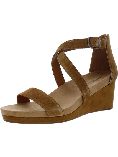 Lucky Brand Kenadee Womens Suede Strappy Wedge Sandals In Multi