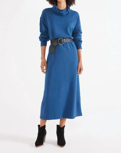 Etica Yana Cowl Neck Knit Dress In Blue