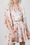 ART DEALER MINI DRESS WITH BOW IN PASTEL FLOWER PRINT