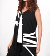 Angel Retro Brights Long Vest In Black/white In Multi