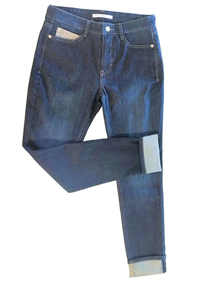 Mac Shimmer Lurex Jean In Blue Denim