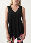 JOSEPH RIBKOFF LAYERED SLEEVELESS TOP IN BLACK