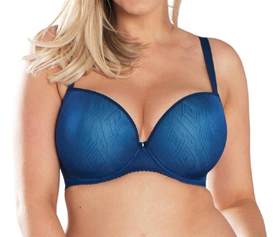 Curvy Kate Smoothie Soul Plunge T-shirt Bra In Navy In Blue