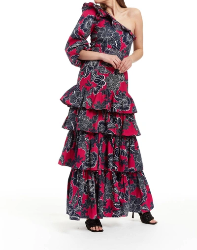 Love The Label Lilly Dress In Red/black In Multi