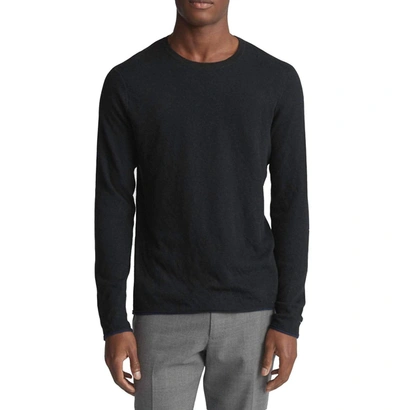 RAG & BONE CLASSIC FIT TRIPP CREW NECK COTTON WOOL SWEATER IN BLACK