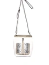 Sondra Roberts Bucket Tote With Snake Pocket In White