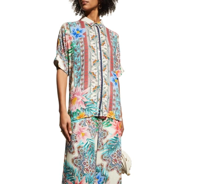 JOHNNY WAS CLOVER BUTTON DOWN SHIRT IN MULTI