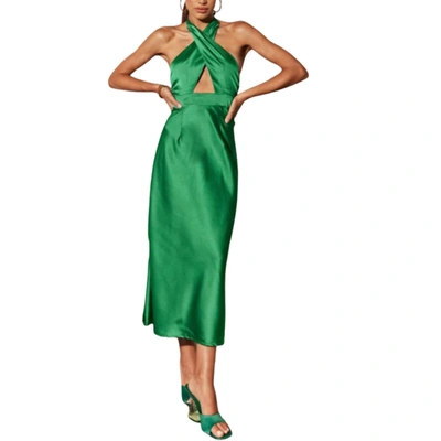 Runaway Francesca Slip Dress In Green