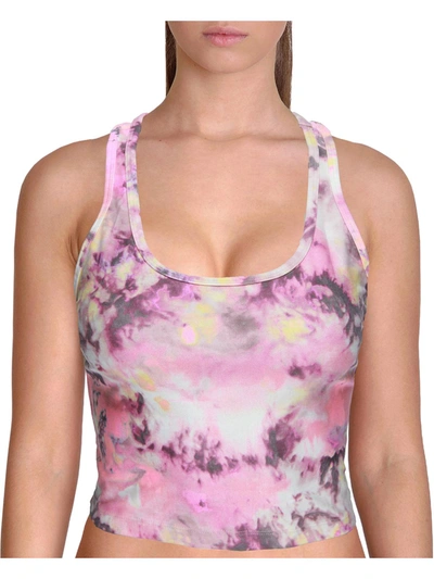 Calvin Klein Performance Womens Printed Racerback Tank Top In Multi